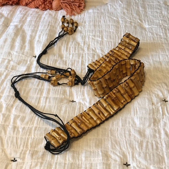 Bali vintage bamboo wrap beaded drop belt main image 4